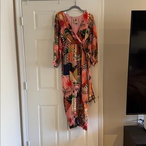 FARM Rio Pink Mystic City Multicolor Printed Ankle Jumpsuit